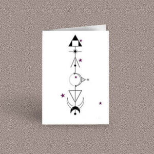 Cancer represented as a geometric design arrow on a greetings card