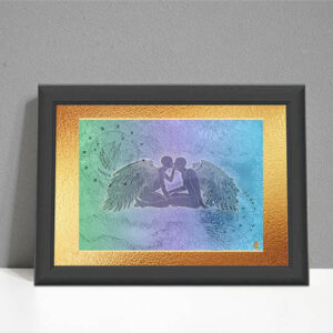 ARTstrology showing two angels with two birth charts on pastel background