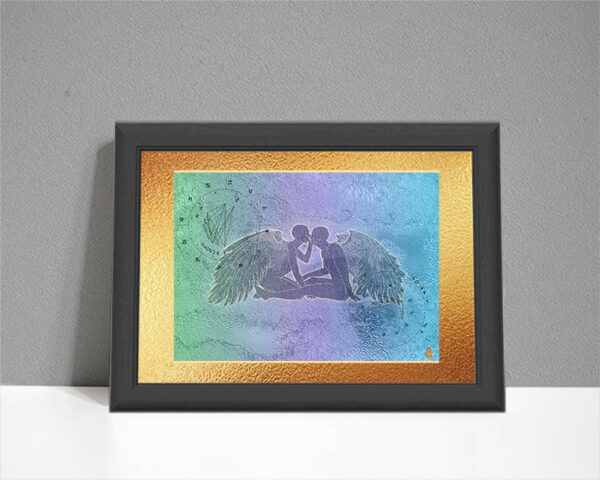 ARTstrology showing two angels with two birth charts on pastel background