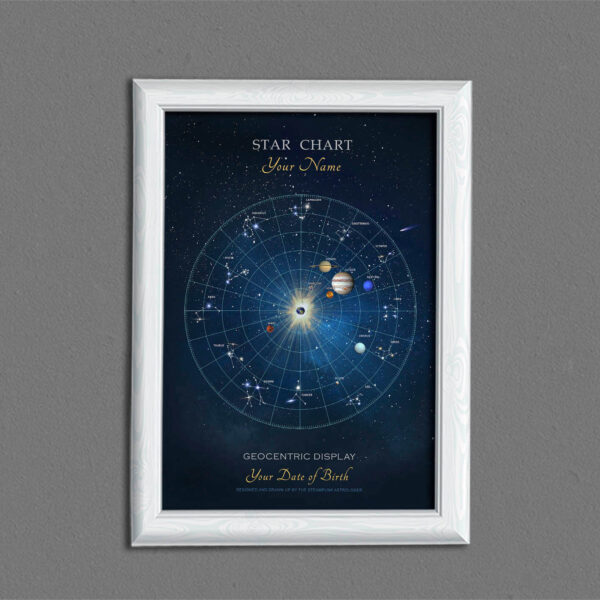 Astrological Star chart - a star map for birth chart etc.