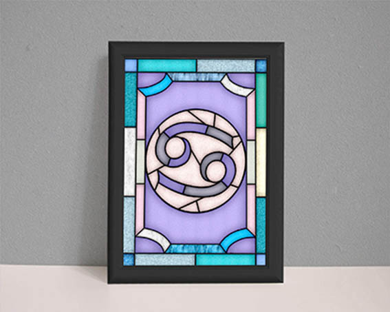 Stained glass look Cancer glyph