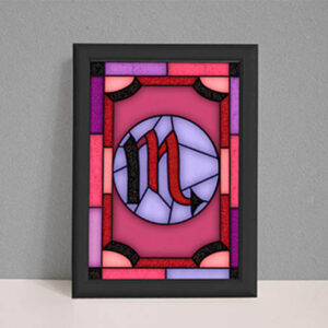 Stained glass zodiac design, Scorpio