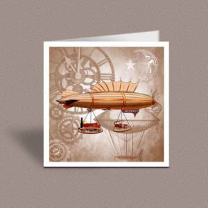 Steampunk Libra greetings card