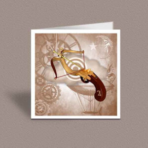 Steampunk Sagittarius greetings card