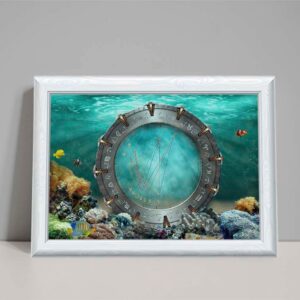 water element astrology chart showing Stargate resting on seabed with clear blue water