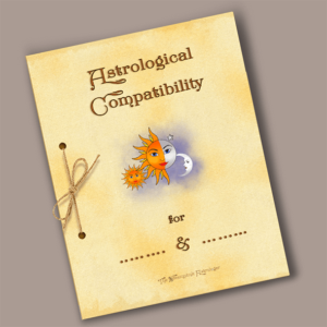 Frontispiece of Astrological Compatibility report on parchment paper