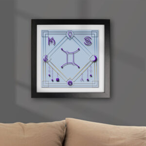 Square geometric chart shown on wall