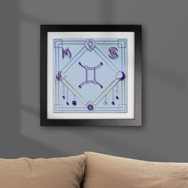 Square geometric chart shown on wall